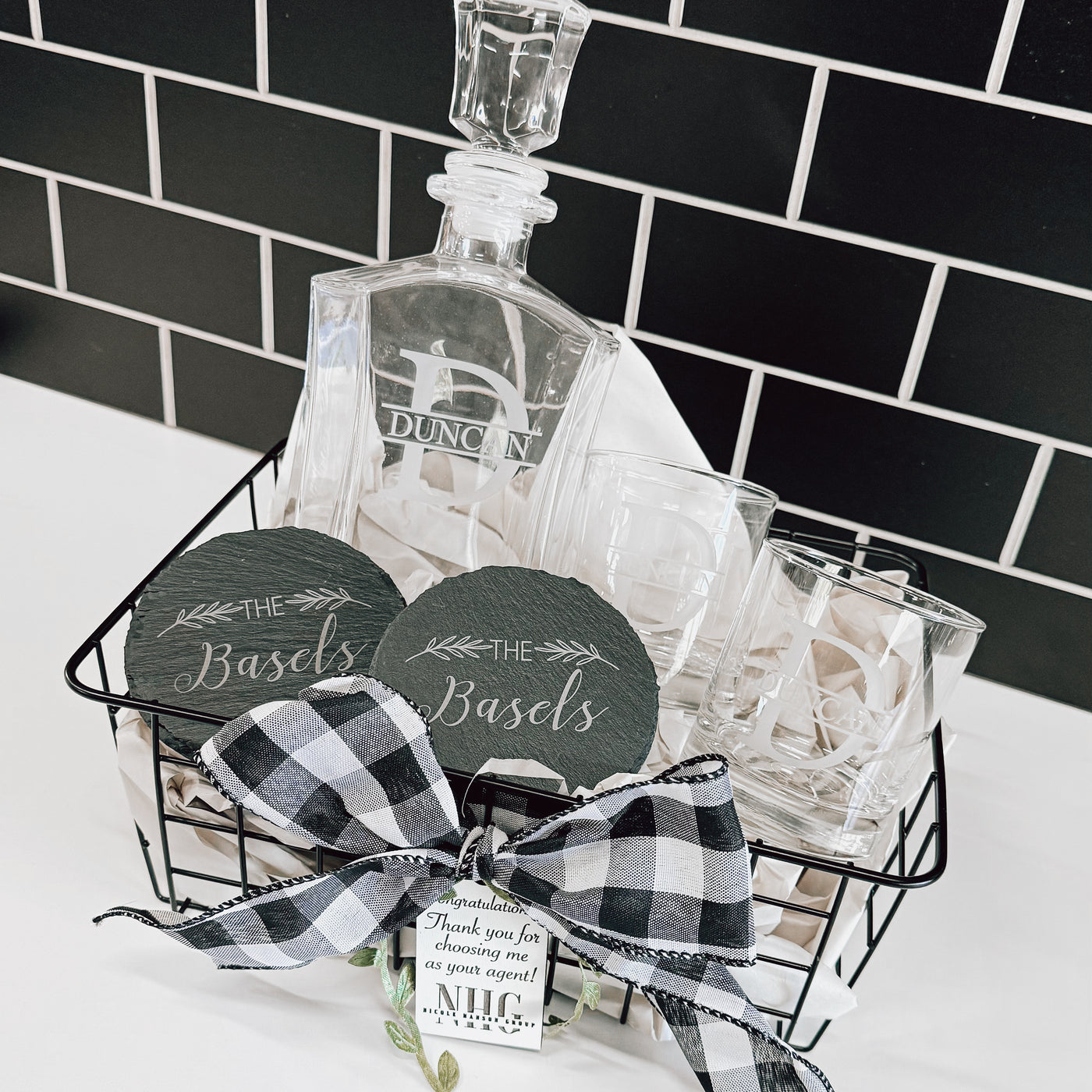 Custom Closing Gift - Whiskey Basket