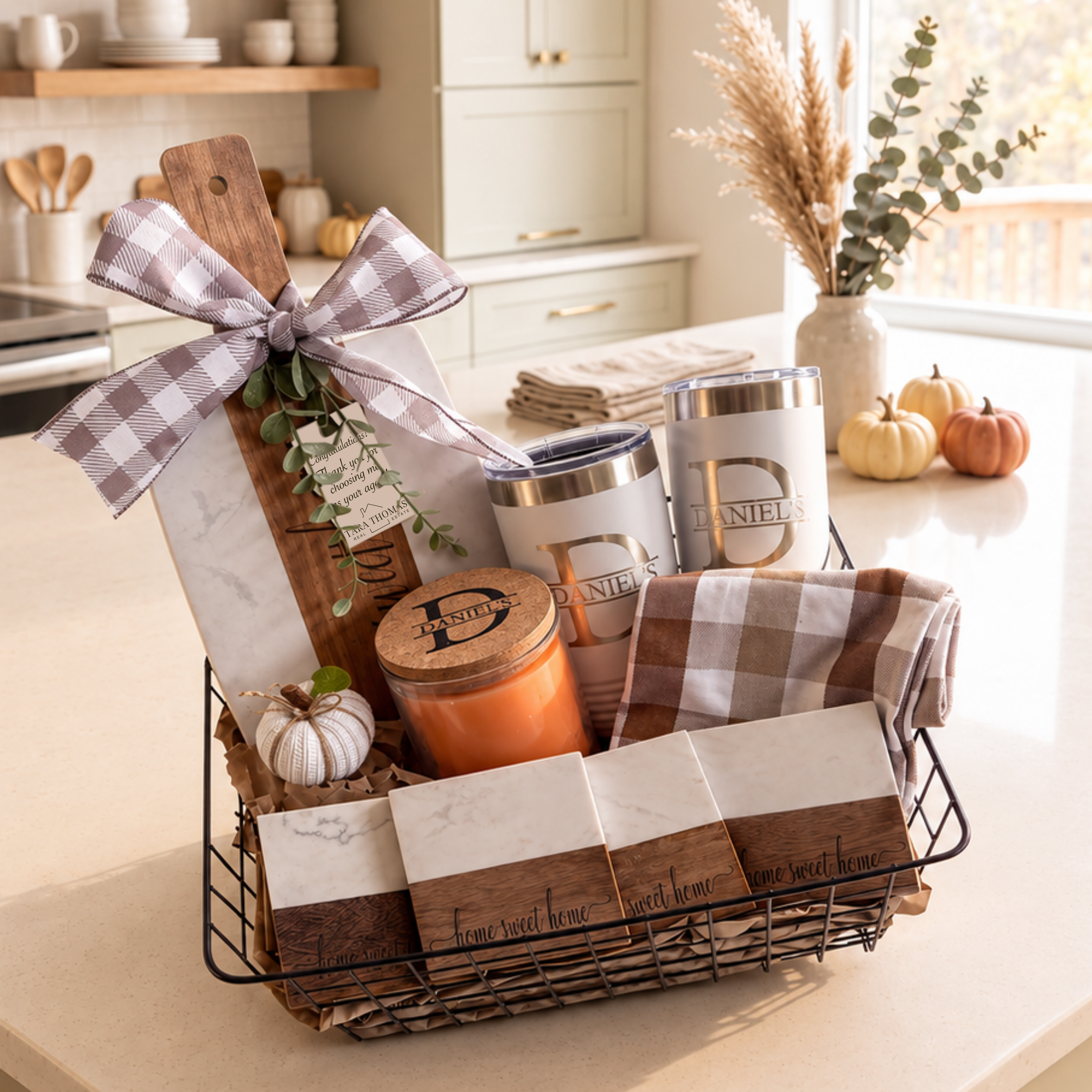 Fall Edition Closing Gift Set - Marble and Acacia Wood