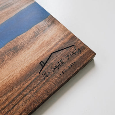 Acacia Wood & Resin River Serving Board