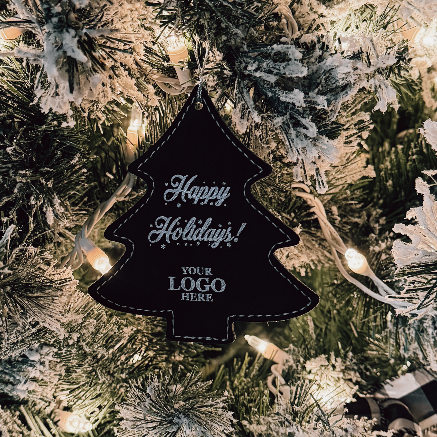 Custom Faux Leather Christmas Ornaments - Tree