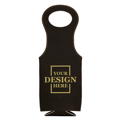 Holiday Faux Leather Wine Tote