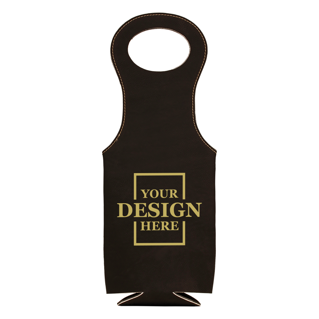 Branded Leatherette Wine Tote