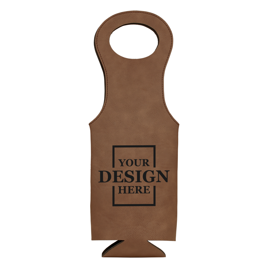 Holiday Faux Leather Wine Tote