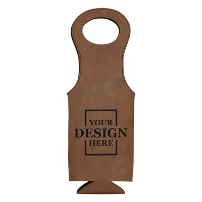 Holiday Faux Leather Wine Tote