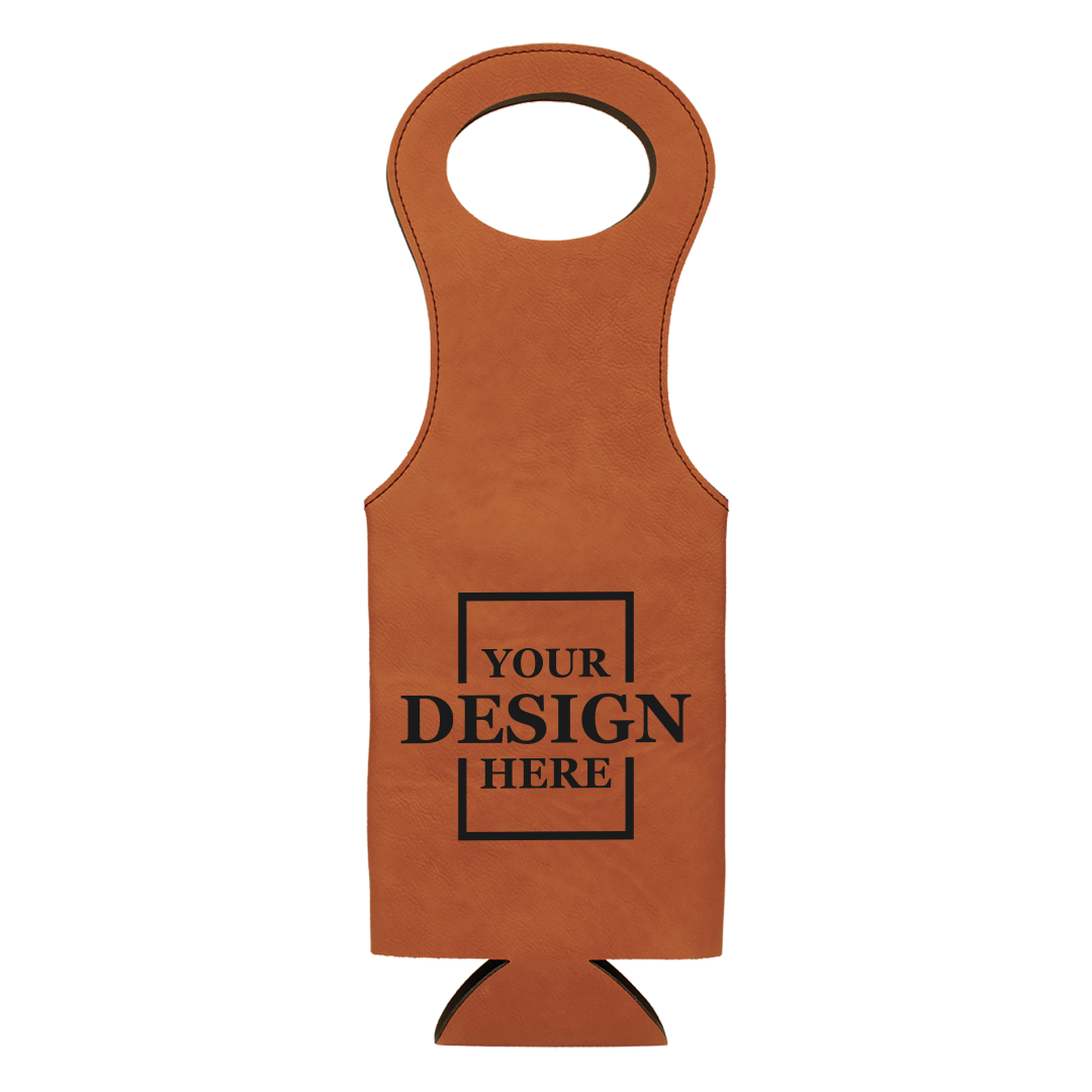 Holiday Faux Leather Wine Tote