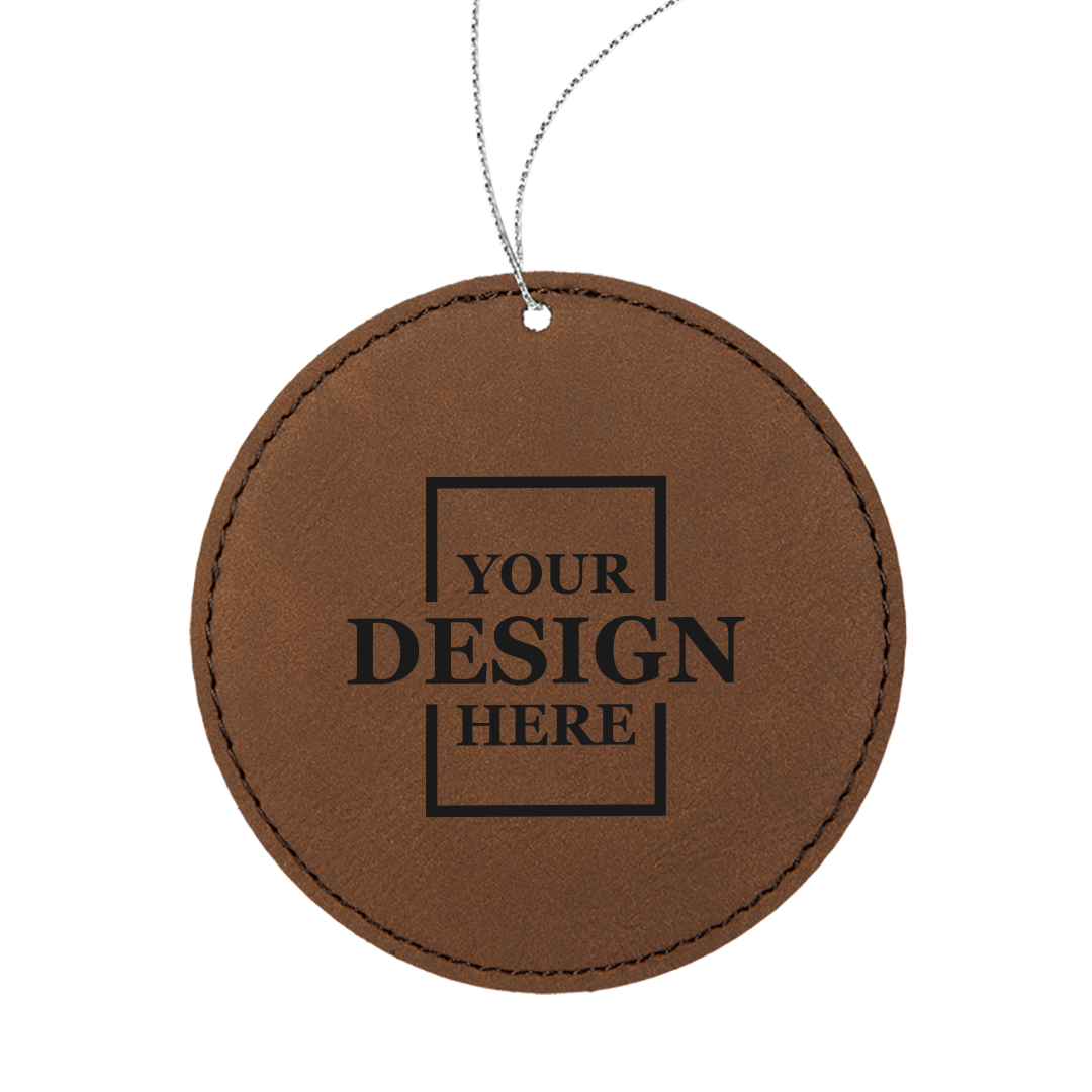 Custom Faux Leather Christmas Ornaments - Round