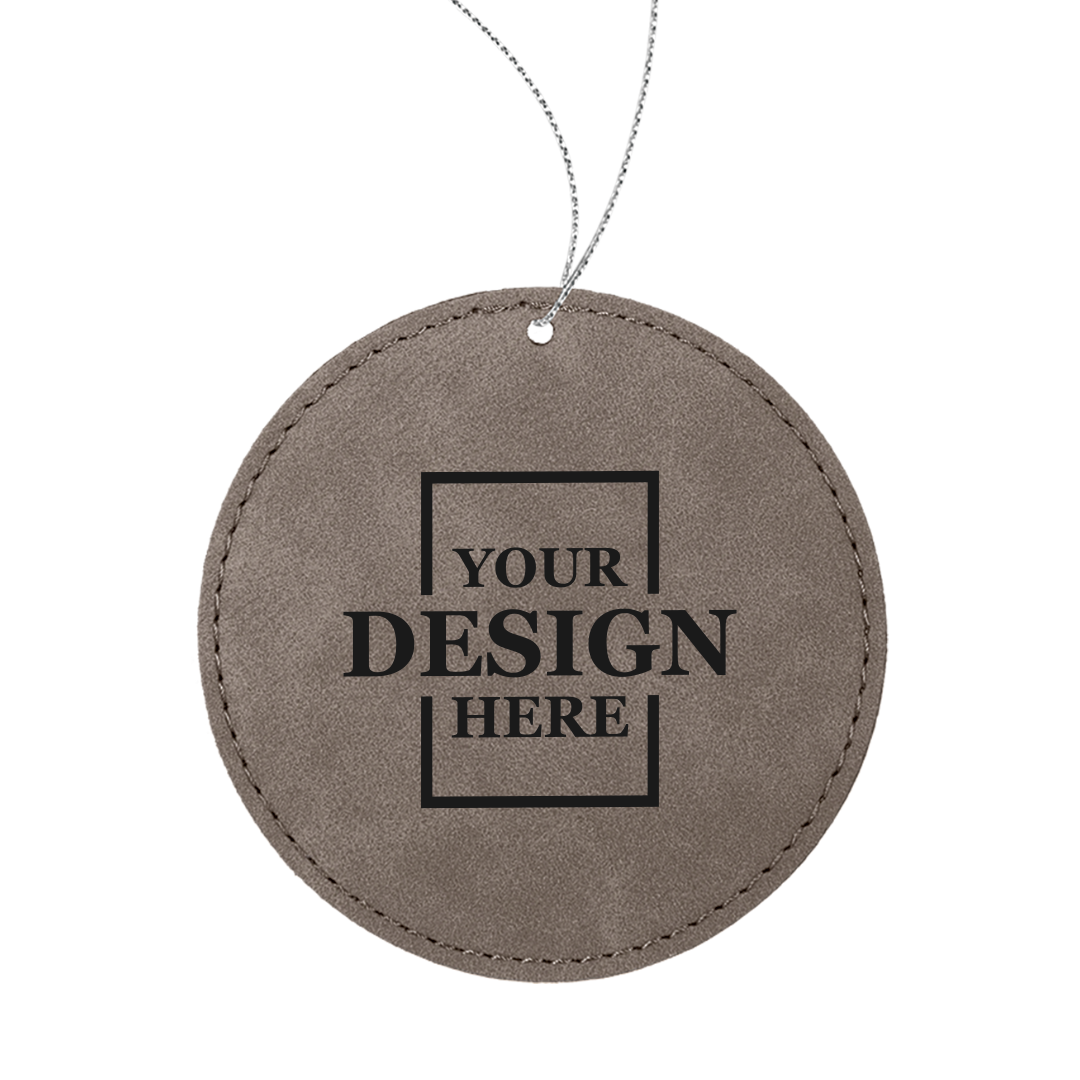 Custom Faux Leather Christmas Ornaments - Round
