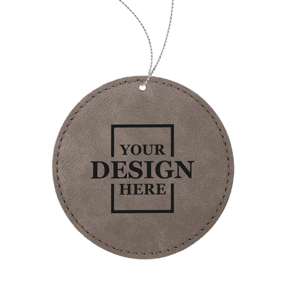 Custom Faux Leather Christmas Ornaments - Round