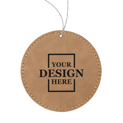 Custom Faux Leather Christmas Ornaments - Round