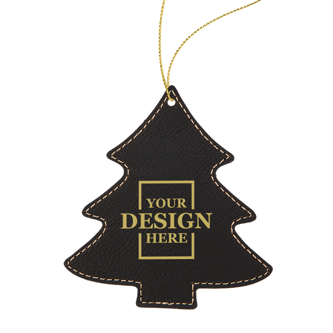Custom Faux Leather Christmas Ornaments - Tree