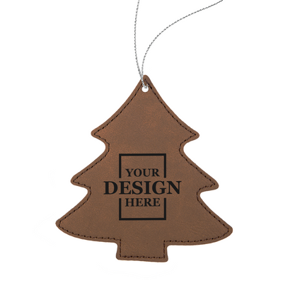 Custom Faux Leather Christmas Ornaments - Tree