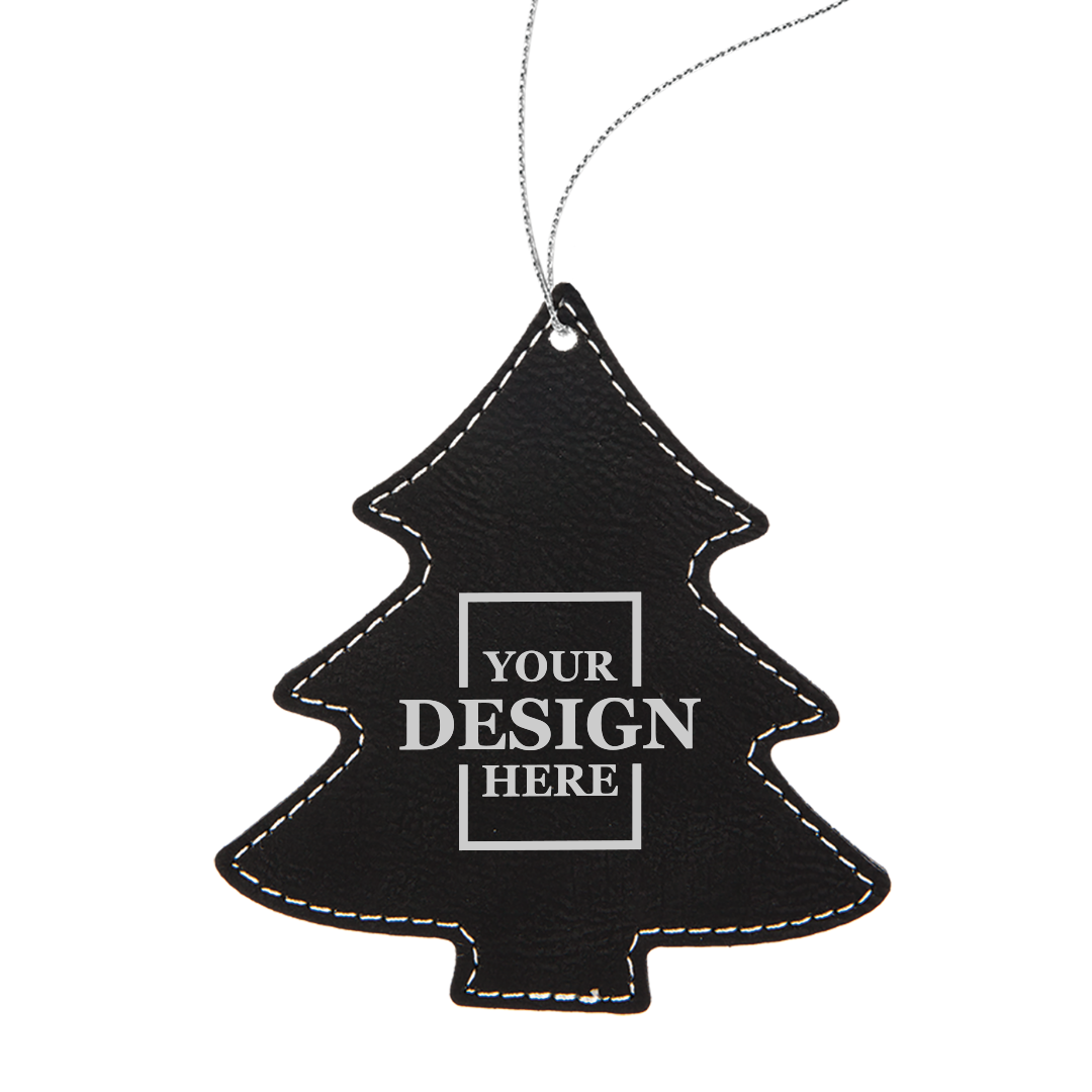 Custom Faux Leather Christmas Ornaments - Tree