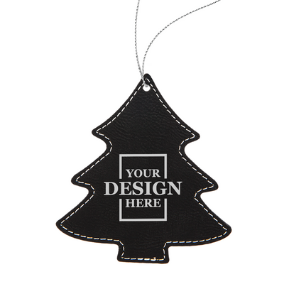 Custom Faux Leather Christmas Ornaments - Tree