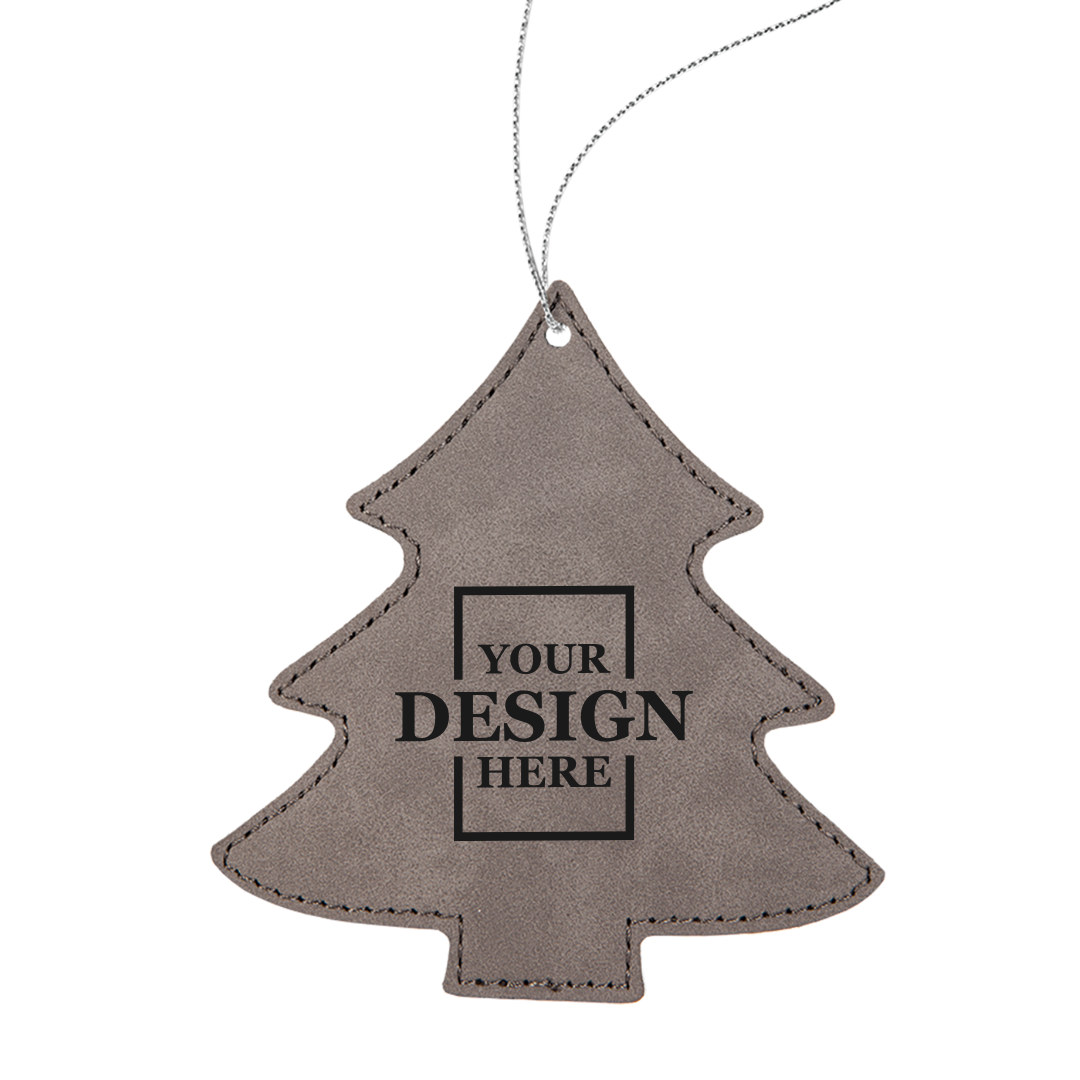 Custom Faux Leather Christmas Ornaments - Tree