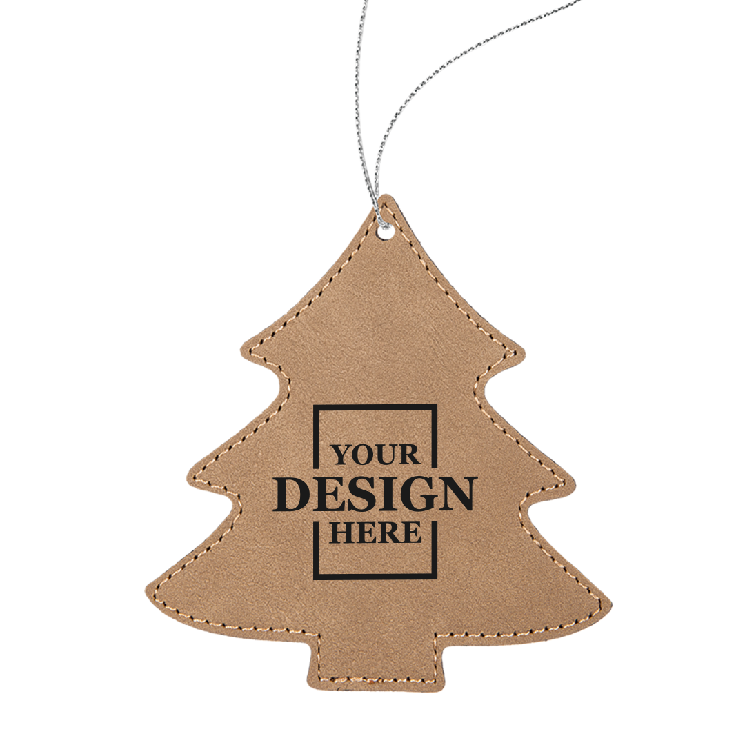 Custom Faux Leather Christmas Ornaments - Tree