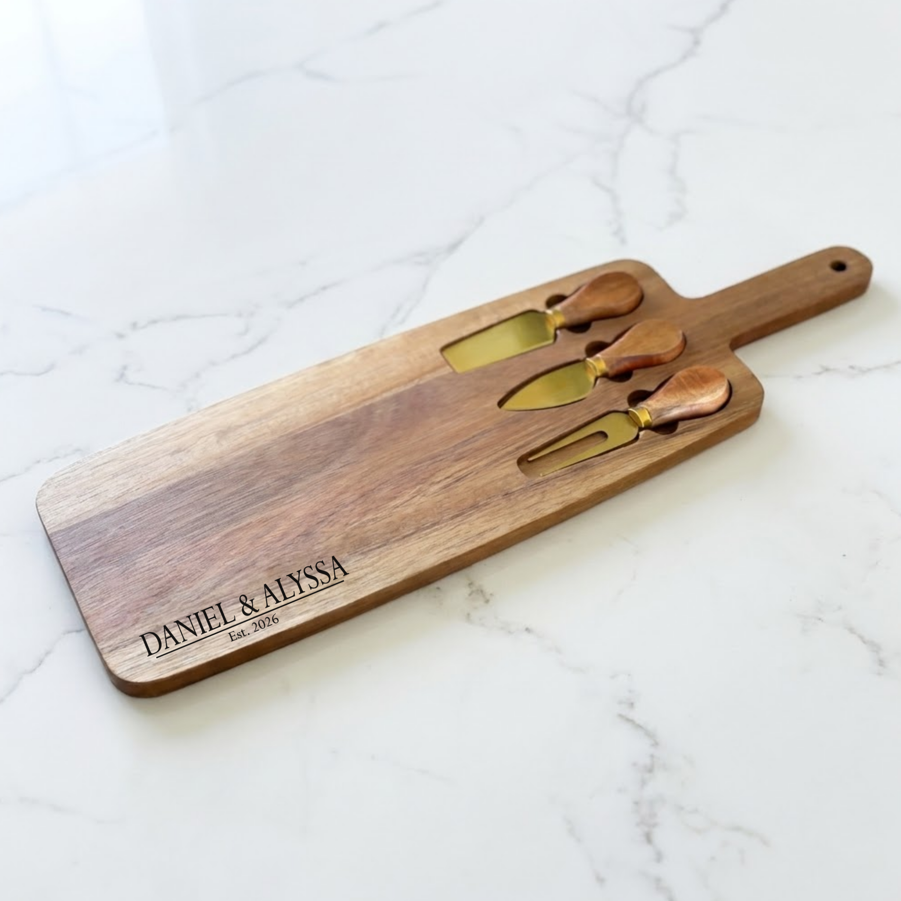 Acacia Wood Charcuterie Board with Tools