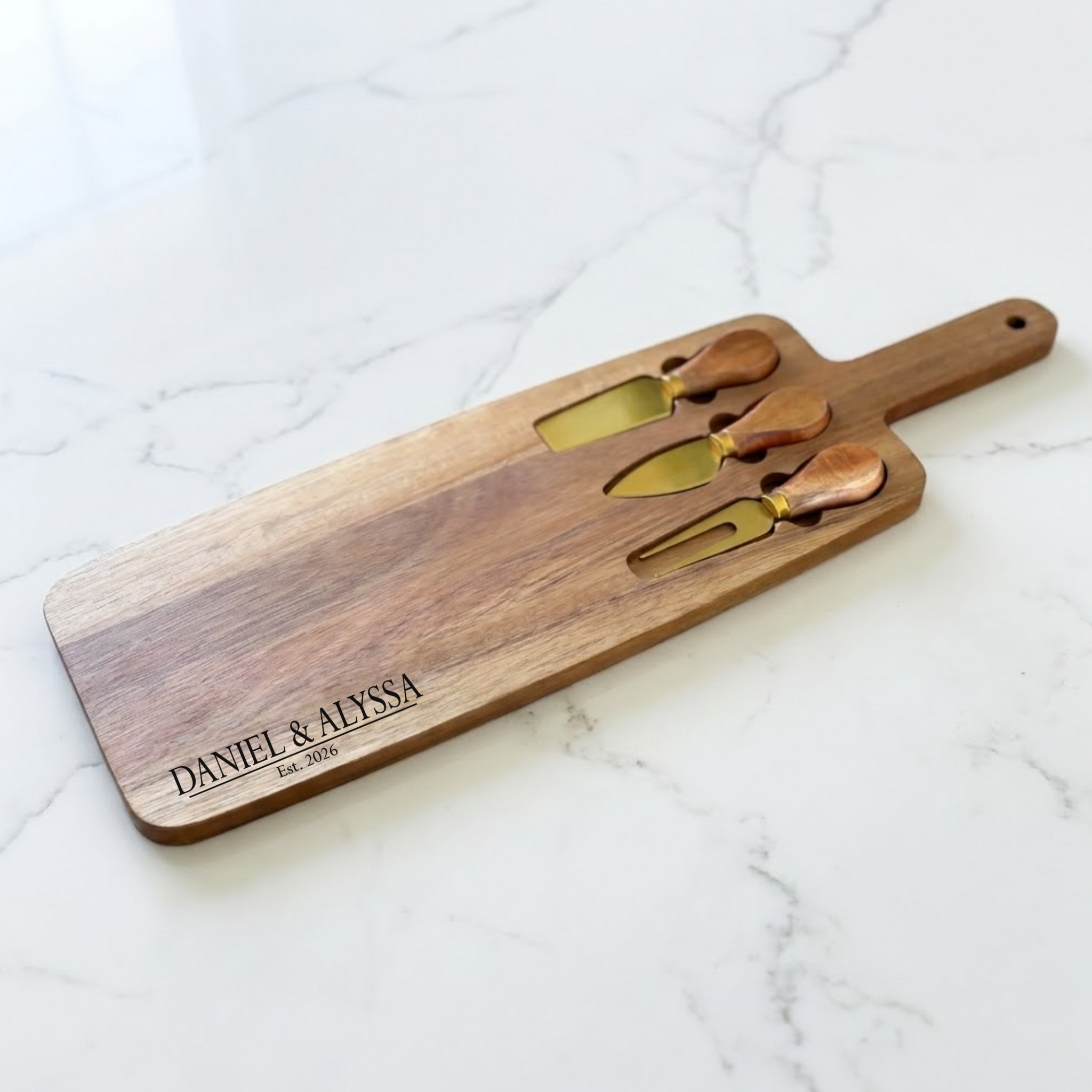 Acacia Wood Charcuterie Board with Tools