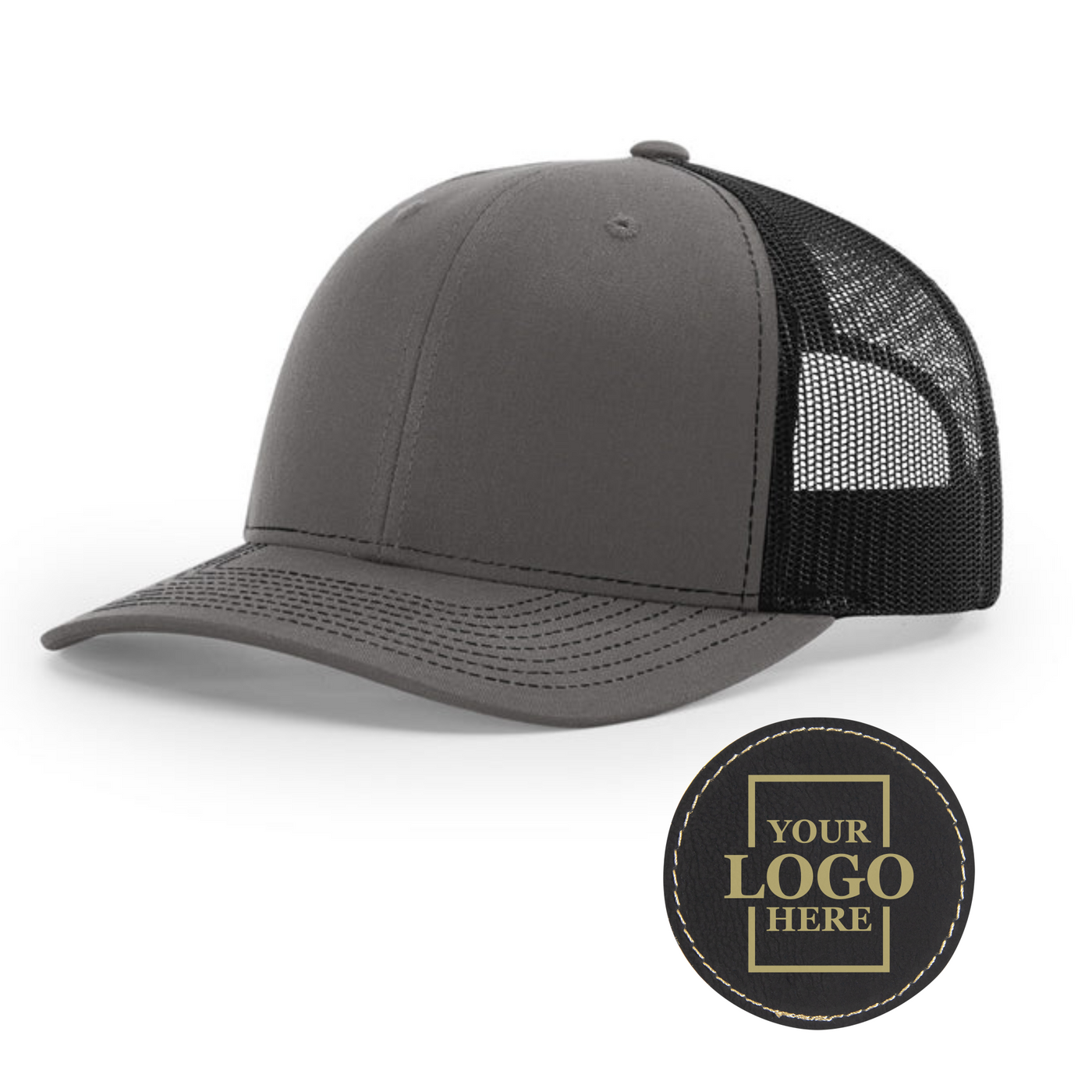 Branded Trucker Snapback Hat - Round Patch