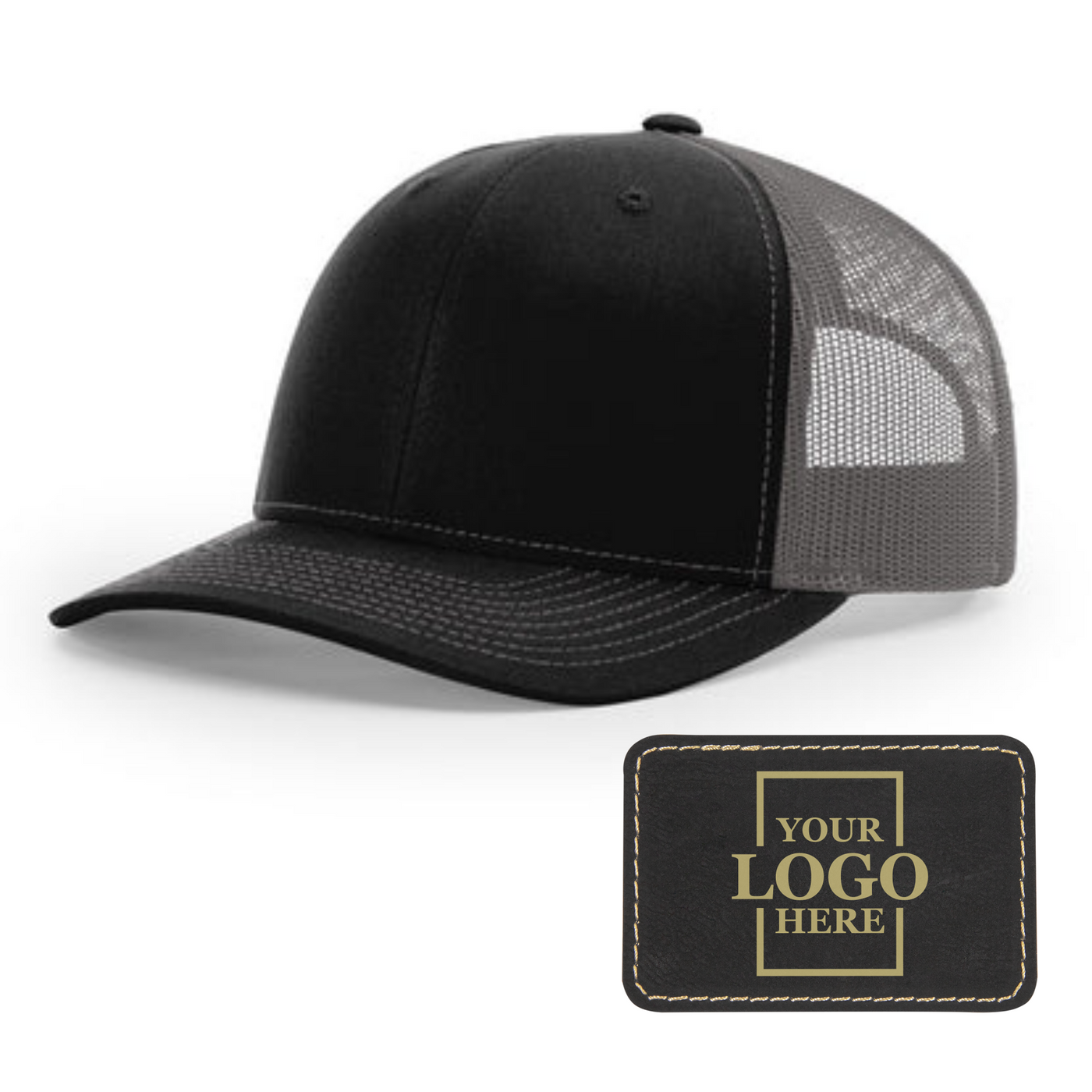 Branded Trucker Snapback Hat - Rectangle Patch