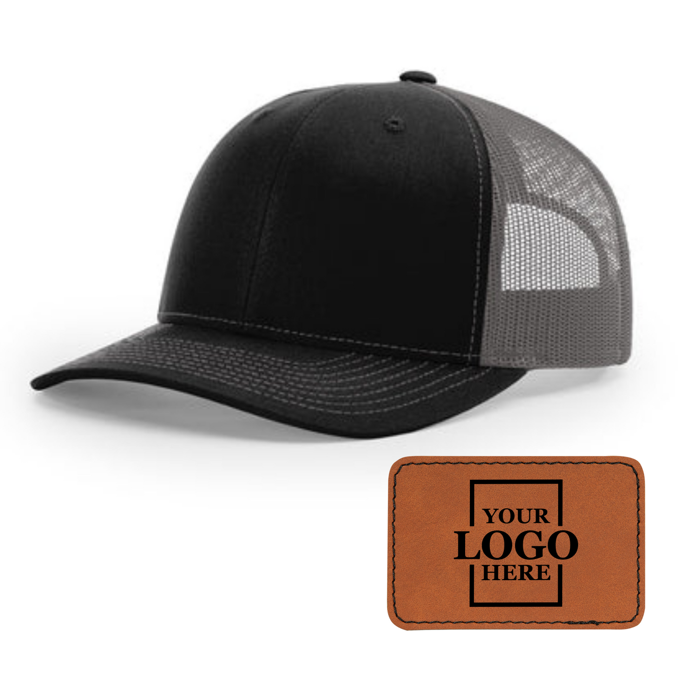 Branded Trucker Snapback Hat - Rectangle Patch