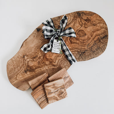 Custom Closing Gift Set - Large Olive Wood