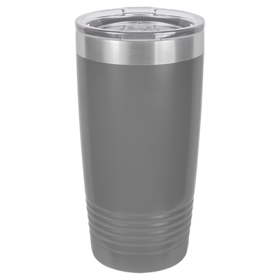  Real Estate logo branded 20 oz tumbler in gray with silver engraving