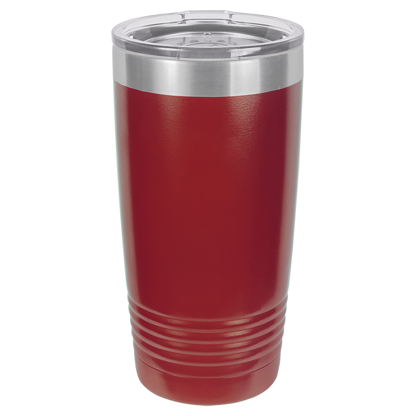 Real Estate logo branded 20 oz tumbler in maroon with silver engraving