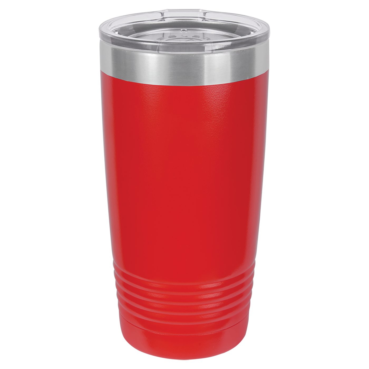 Real Estate logo branded 20 oz tumbler in red with silver engraving