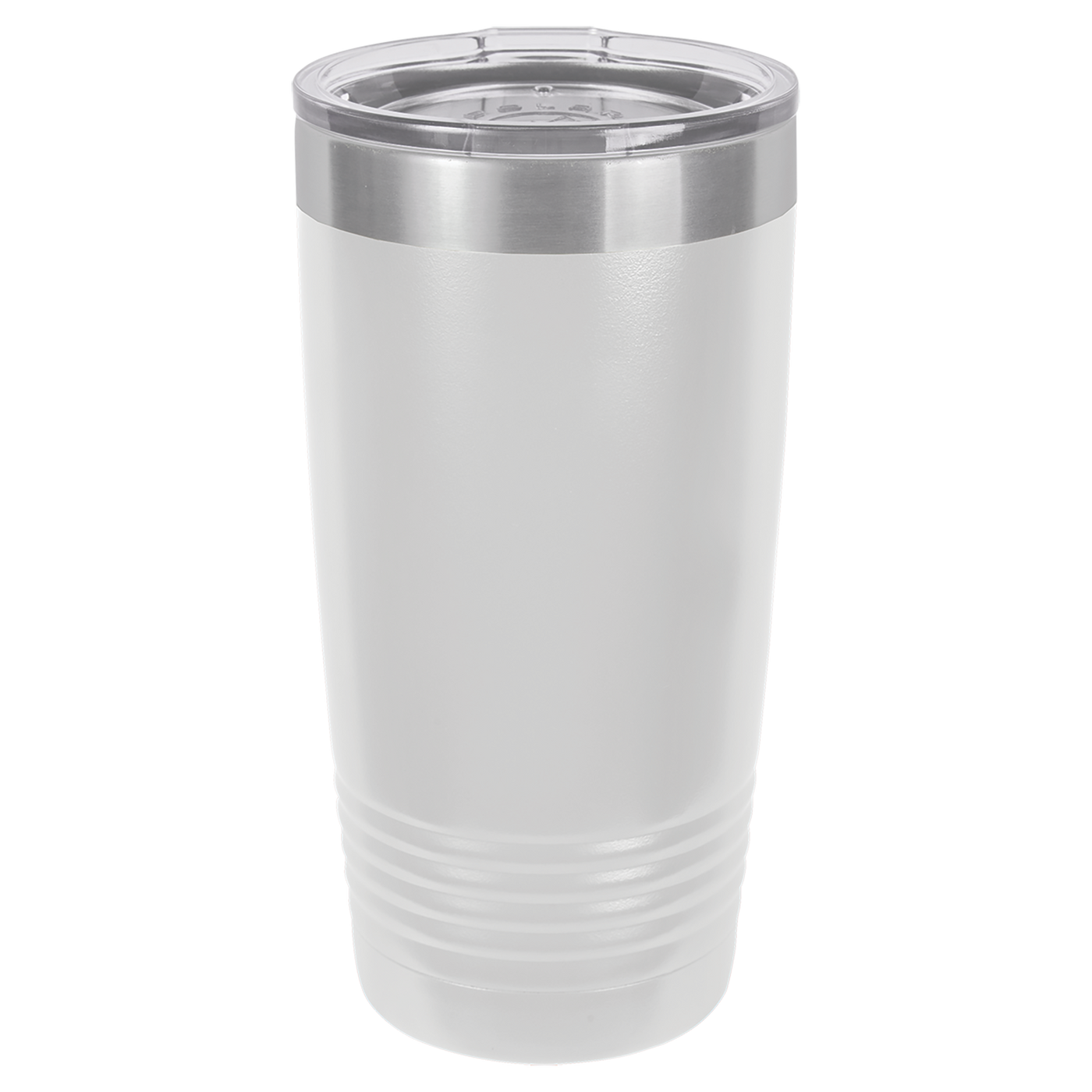 Real Estate logo branded 20 oz tumbler in white with silver engraving