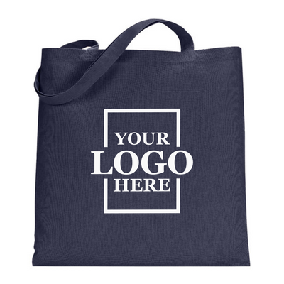 Realtor promotional gift of a branded canvas tote bag in the color navy