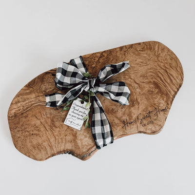 Real estate gift of small olivewood board in design 1 home sweet home