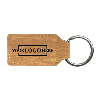 Branded Leatherette Keychains - Rectangle