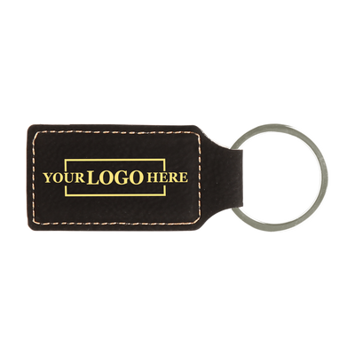 Branded Leatherette Keychains - Rectangle