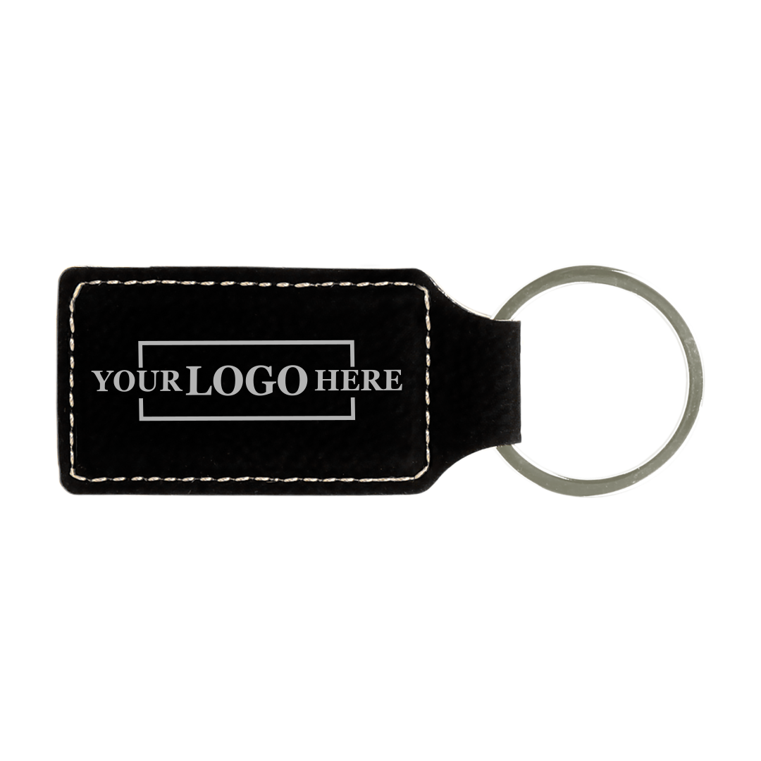 Branded Leatherette Keychains - Rectangle