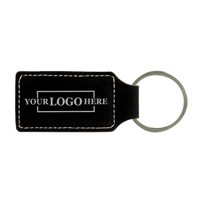 Branded Leatherette Keychains - Rectangle