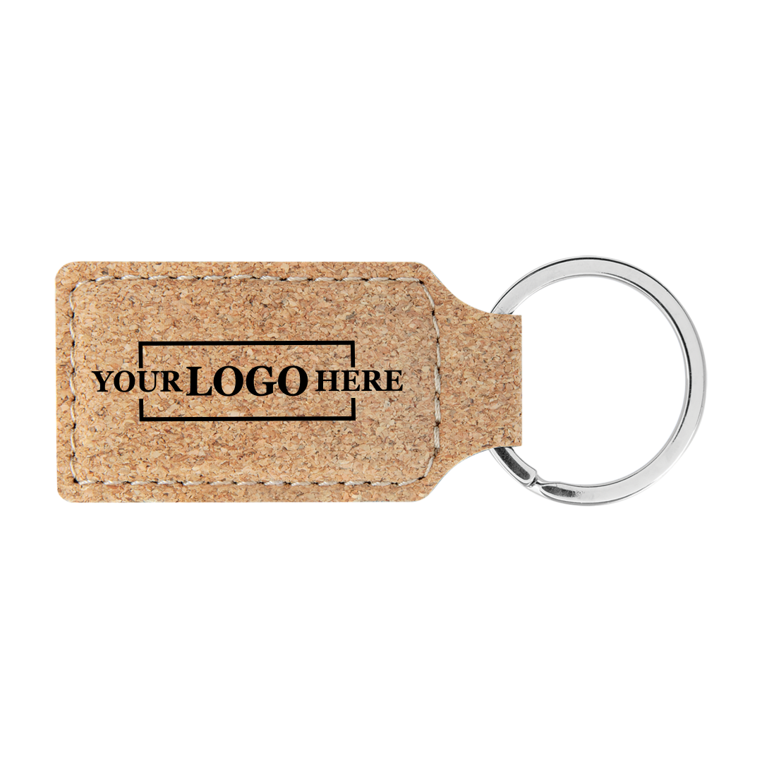 Branded Leatherette Keychains - Rectangle