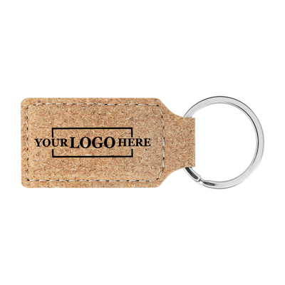 Branded Leatherette Keychains - Rectangle