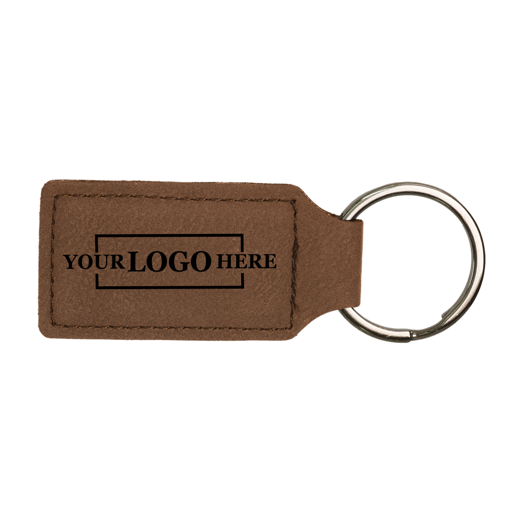Branded Leatherette Keychains - Rectangle