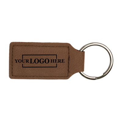 Branded Leatherette Keychains - Rectangle