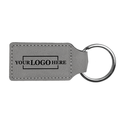 Branded Leatherette Keychains - Rectangle