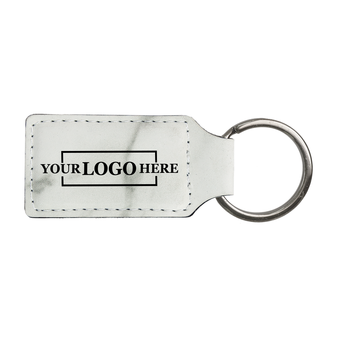 Branded Leatherette Keychains - Rectangle