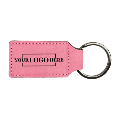 Branded Leatherette Keychains - Rectangle