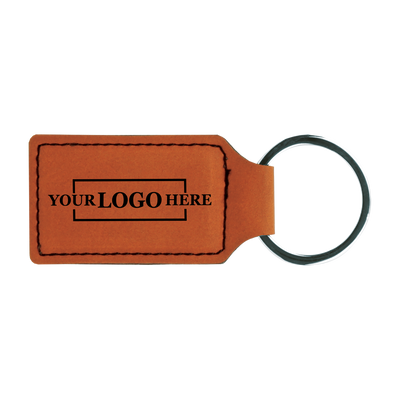 Branded Leatherette Keychains - Rectangle