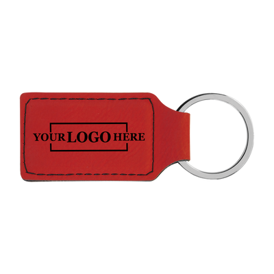 Branded Leatherette Keychains - Rectangle