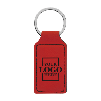 Branded Leatherette Keychains - Rectangle