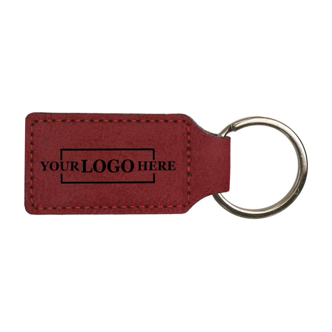 Branded Leatherette Keychains - Rectangle