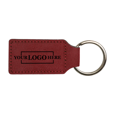 Branded Leatherette Keychains - Rectangle