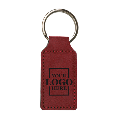 Branded Leatherette Keychains - Rectangle