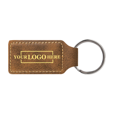 Branded Leatherette Keychains - Rectangle