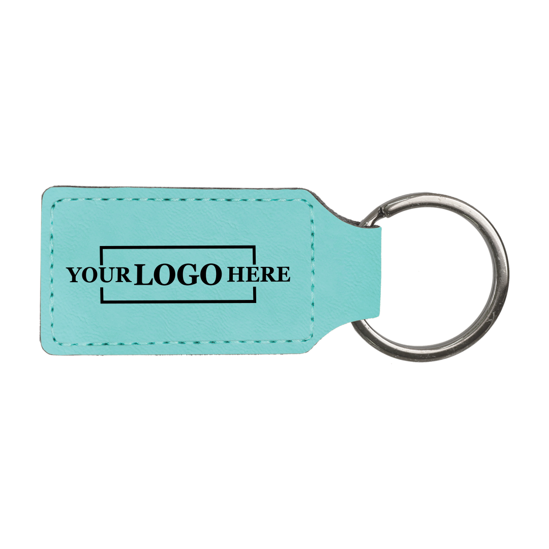 Branded Leatherette Keychains - Rectangle